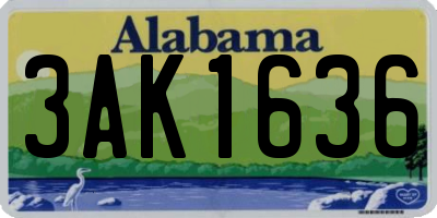 AL license plate 3AK1636