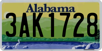AL license plate 3AK1728