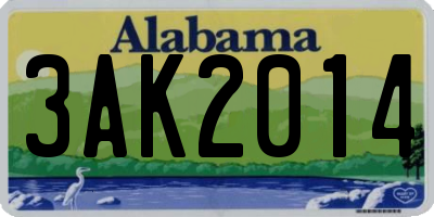 AL license plate 3AK2014