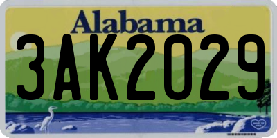 AL license plate 3AK2029