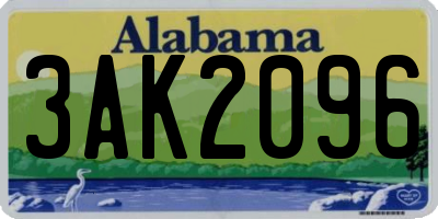 AL license plate 3AK2096