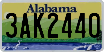 AL license plate 3AK2440