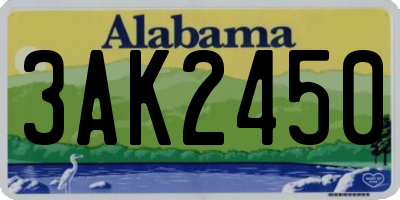AL license plate 3AK2450