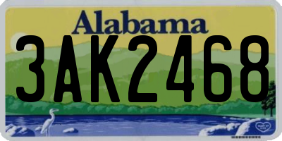 AL license plate 3AK2468