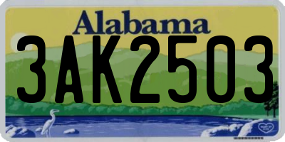 AL license plate 3AK2503