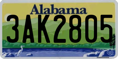 AL license plate 3AK2805