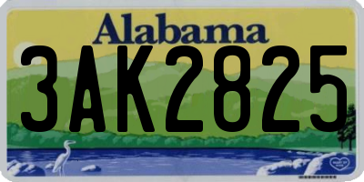 AL license plate 3AK2825