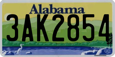 AL license plate 3AK2854