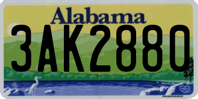 AL license plate 3AK2880