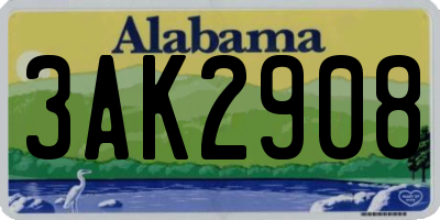 AL license plate 3AK2908