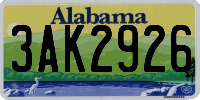 AL license plate 3AK2926