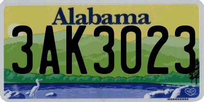 AL license plate 3AK3023