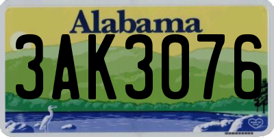 AL license plate 3AK3076