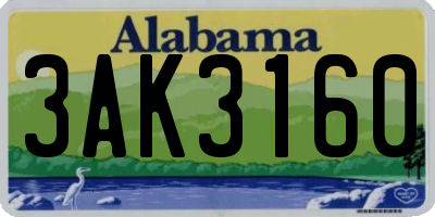 AL license plate 3AK3160