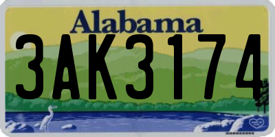 AL license plate 3AK3174