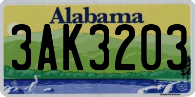 AL license plate 3AK3203