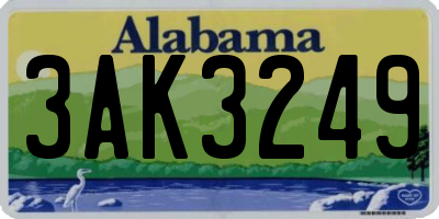 AL license plate 3AK3249