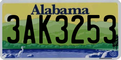 AL license plate 3AK3253