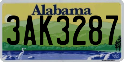 AL license plate 3AK3287