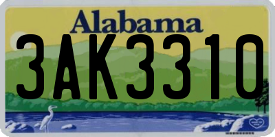 AL license plate 3AK3310