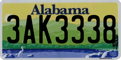 AL license plate 3AK3338