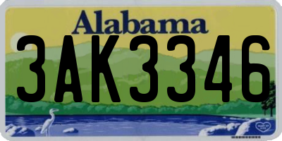 AL license plate 3AK3346