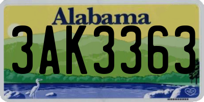 AL license plate 3AK3363
