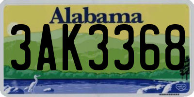 AL license plate 3AK3368