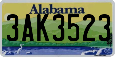 AL license plate 3AK3523