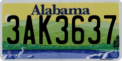 AL license plate 3AK3637