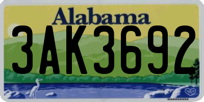 AL license plate 3AK3692