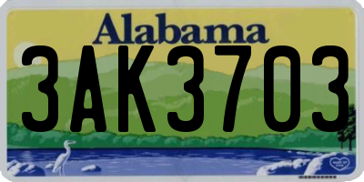 AL license plate 3AK3703