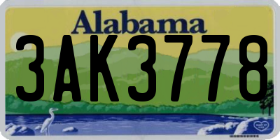 AL license plate 3AK3778