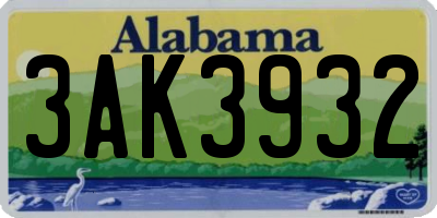 AL license plate 3AK3932