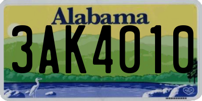 AL license plate 3AK4010