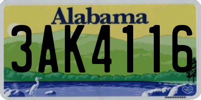 AL license plate 3AK4116