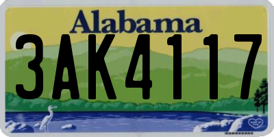 AL license plate 3AK4117