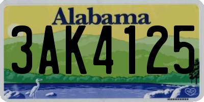 AL license plate 3AK4125