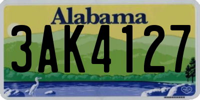 AL license plate 3AK4127