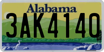 AL license plate 3AK4140