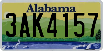 AL license plate 3AK4157