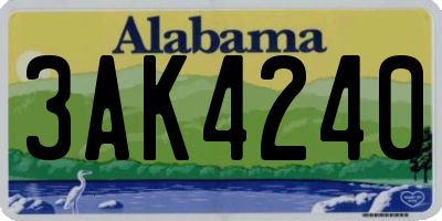 AL license plate 3AK4240