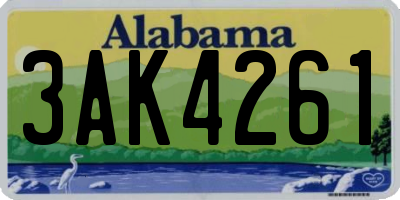 AL license plate 3AK4261