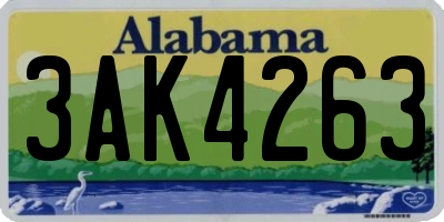 AL license plate 3AK4263