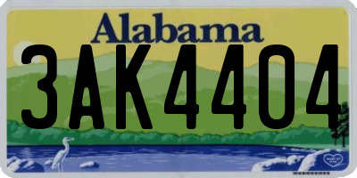 AL license plate 3AK4404
