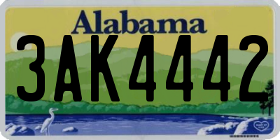 AL license plate 3AK4442