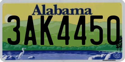 AL license plate 3AK4450