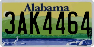 AL license plate 3AK4464