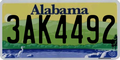 AL license plate 3AK4492