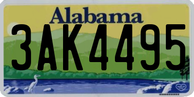 AL license plate 3AK4495
